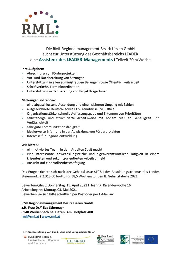 Ausschreibung Assitenz LAG