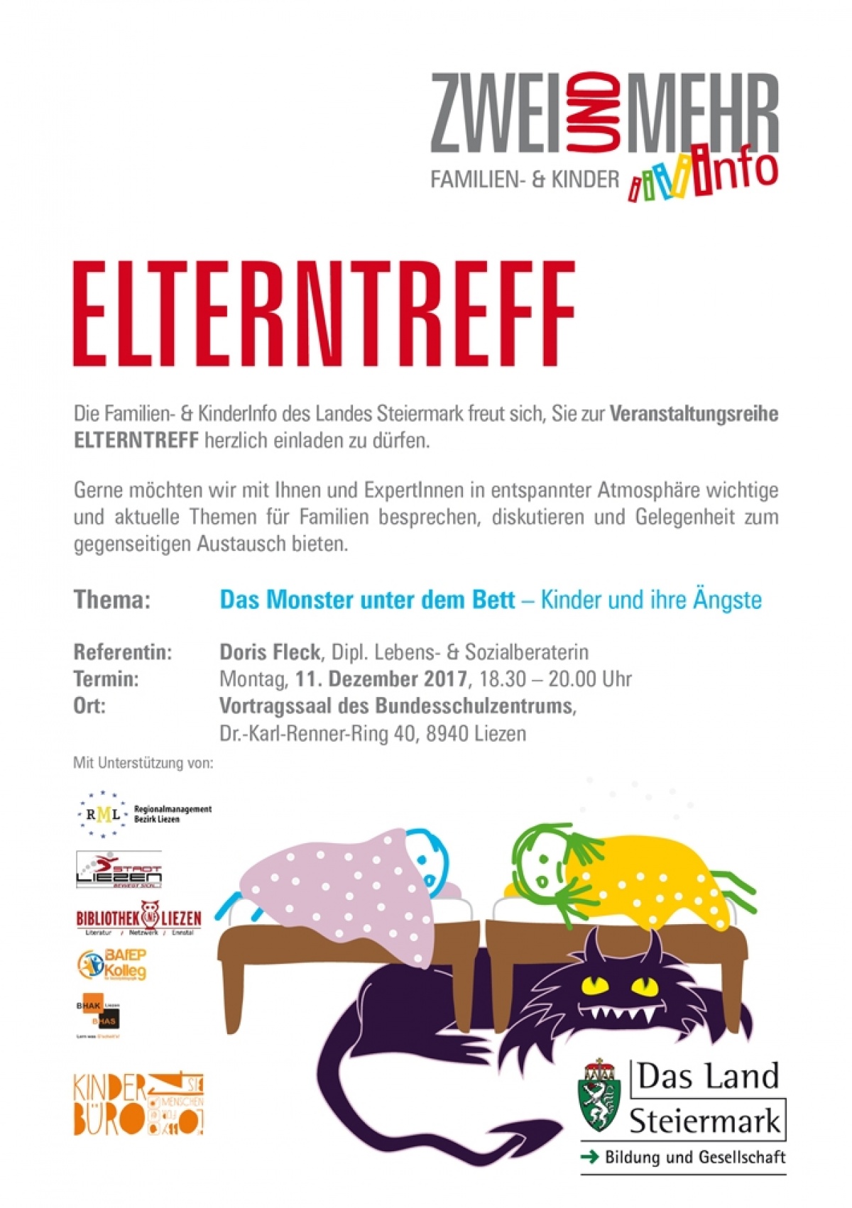 Erfolgreicher ZWEI UND MEHR Elterntreff in Liezen