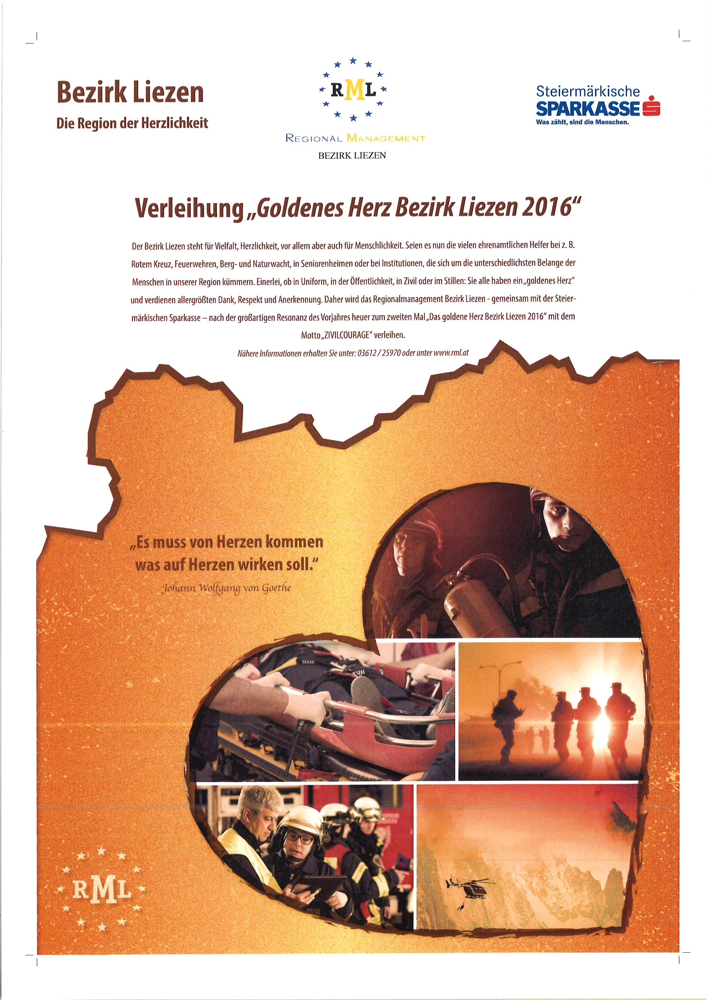 Verleihung Goldenes Herz Bezirk Liezen 2016