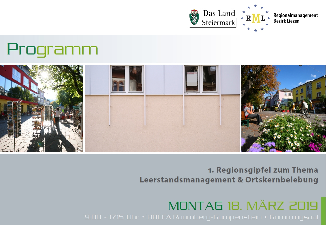 1. Regionsgipfel - Leerstandsmanagement und Ortskernbelebung