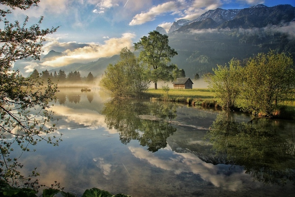 Morgenstimmung am Teich in Admont